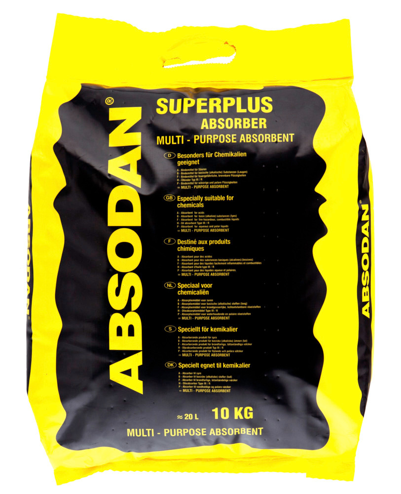 Granulado absorbente de aceite Absodan SuperPlus, versión Universal, grano muy fino, saco 10 kg - 1