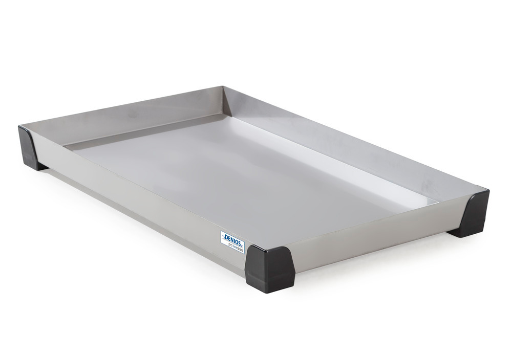 Spill tray for small containers pro-line in stainless steel, no perf sheet, 30 litres, 987x600x95 - 1
