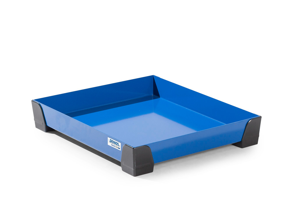 Spill tray for small containers classic-line in steel, painted, no perf sheet, 15 litres, 500x600x95 - 1