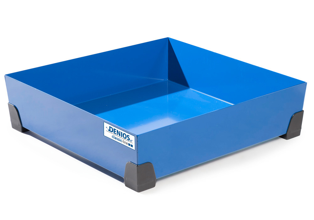 Spill tray for small containers classic-line in steel, painted, no grid, 90 litre, 774x774x200 - 2