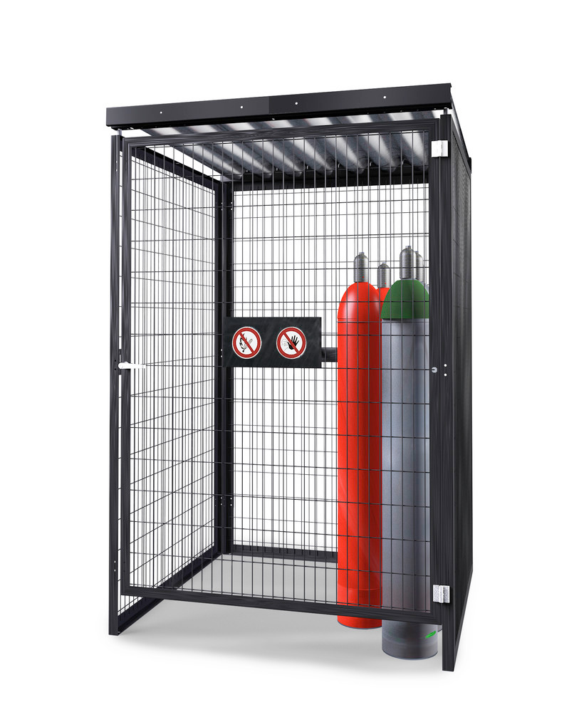 SteelSafe gas cylinder store, with mesh walls and roof, without base, 25 x 50 l gas cylinders - 1