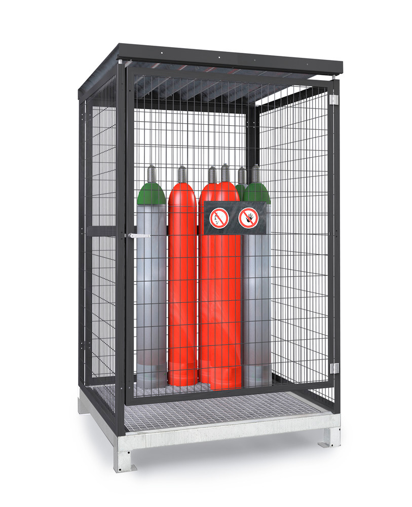 Gas cylinder store Model GSN 1.15, grey, with base - 3