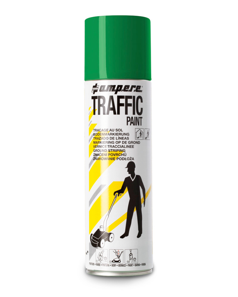 Floor marking paint TRAFFIC, green, 1 box with 12 x 500ml cans = 1 Pack - 1