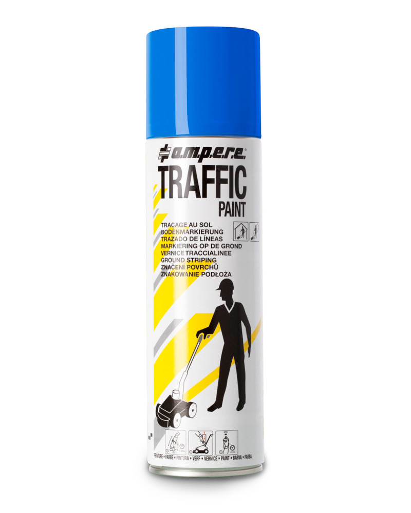 Floor marking paint TRAFFIC, blue, 1 box with 12 x 500ml cans = 1 Pack - 1