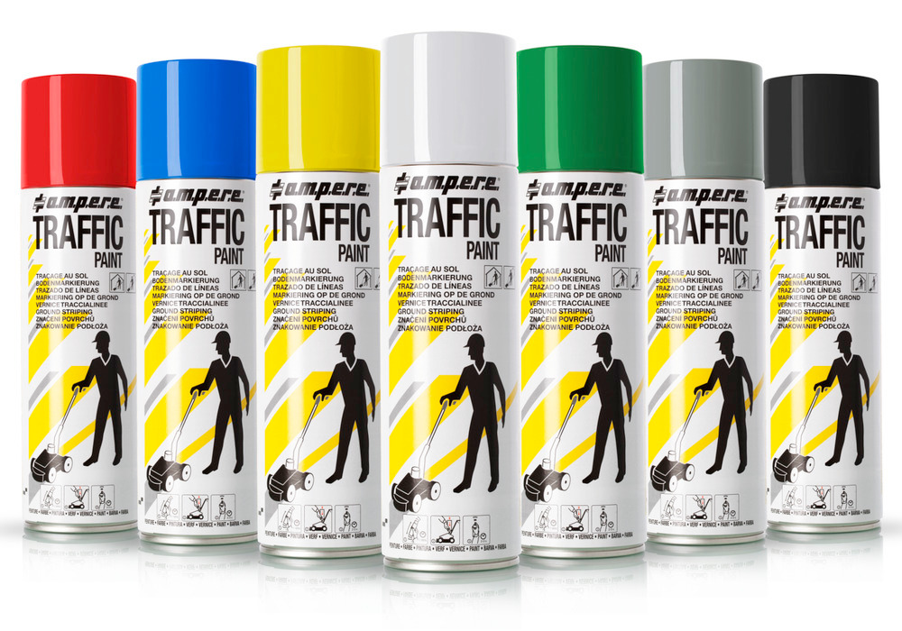 Floor marking paint TRAFFIC, green, 1 box with 12 x 500ml cans = 1 Pack - 2