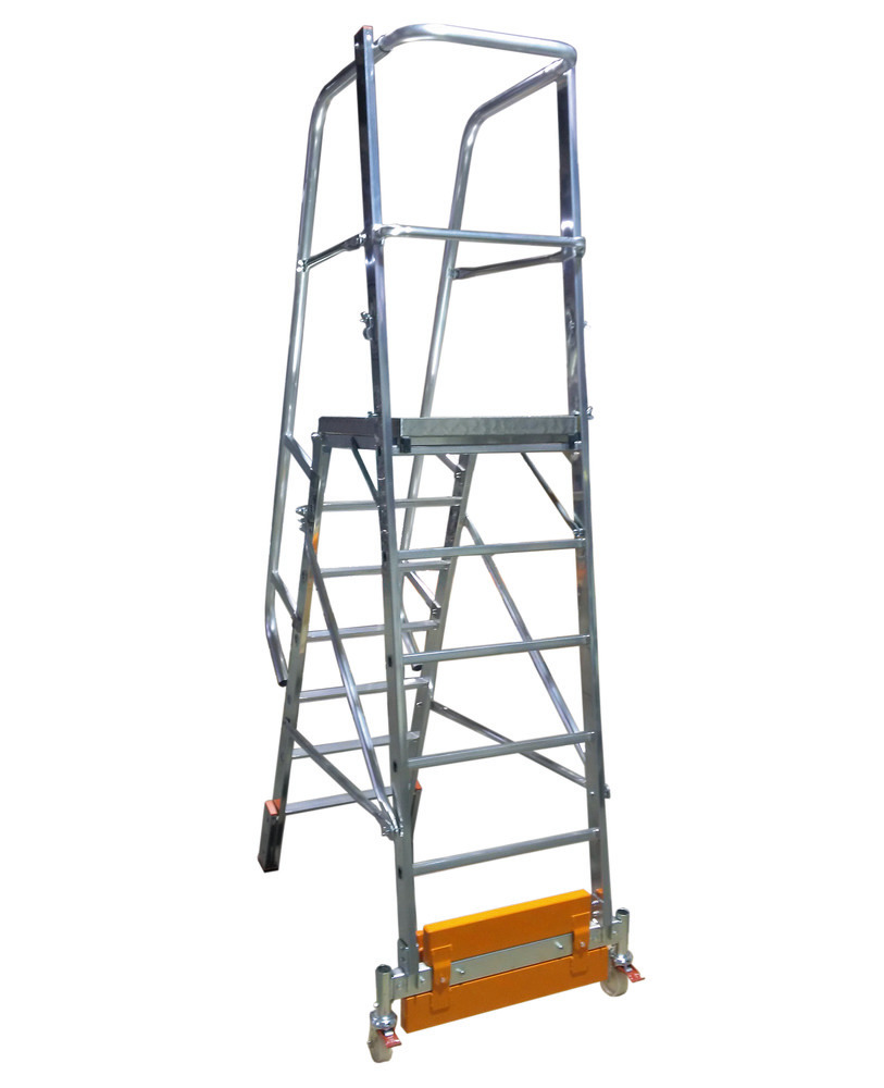 Escada com patamares Vario compacta, alumínio com plataforma, 7 degraus - 1