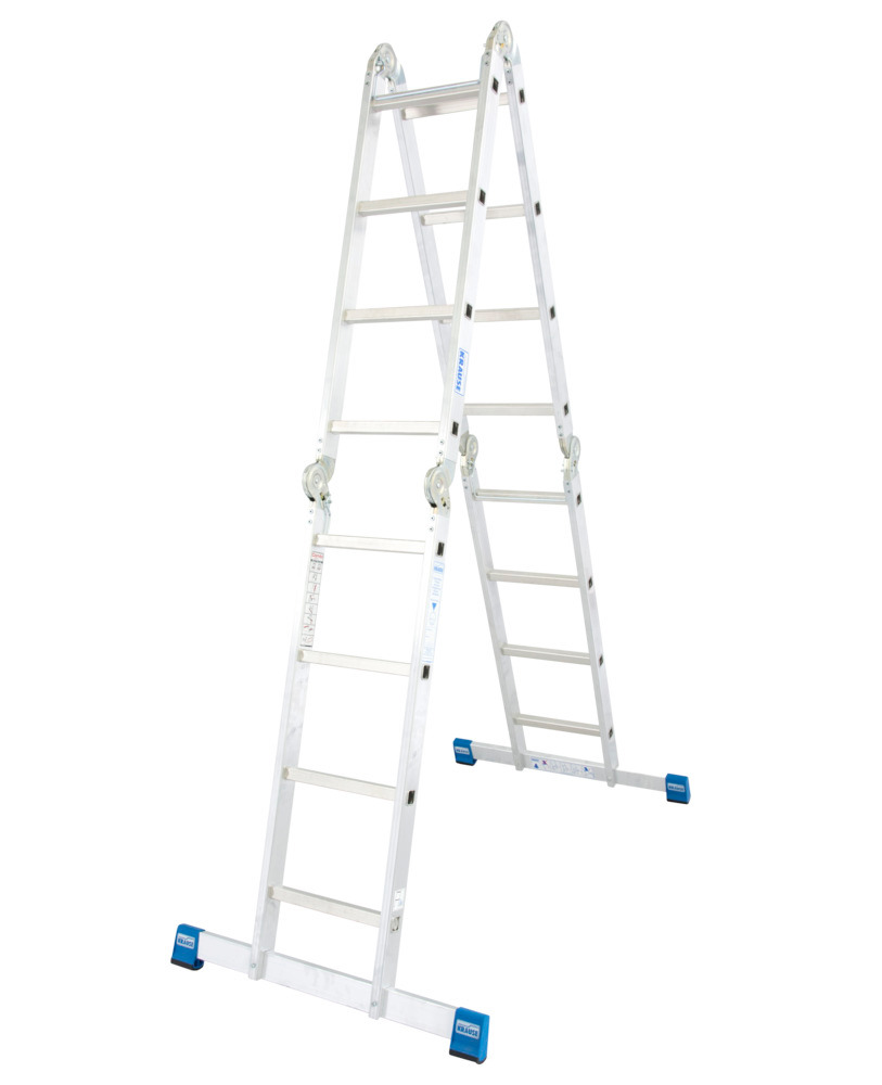 Escalera universal, aluminio, varios usos, 4 x 4 peldaños - 1