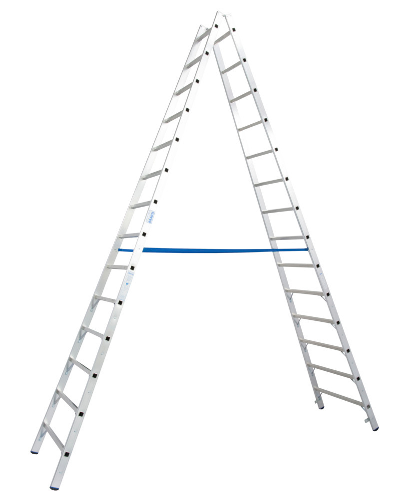 Escalera doble de aluminio, 2 x 14 peldaños - 1