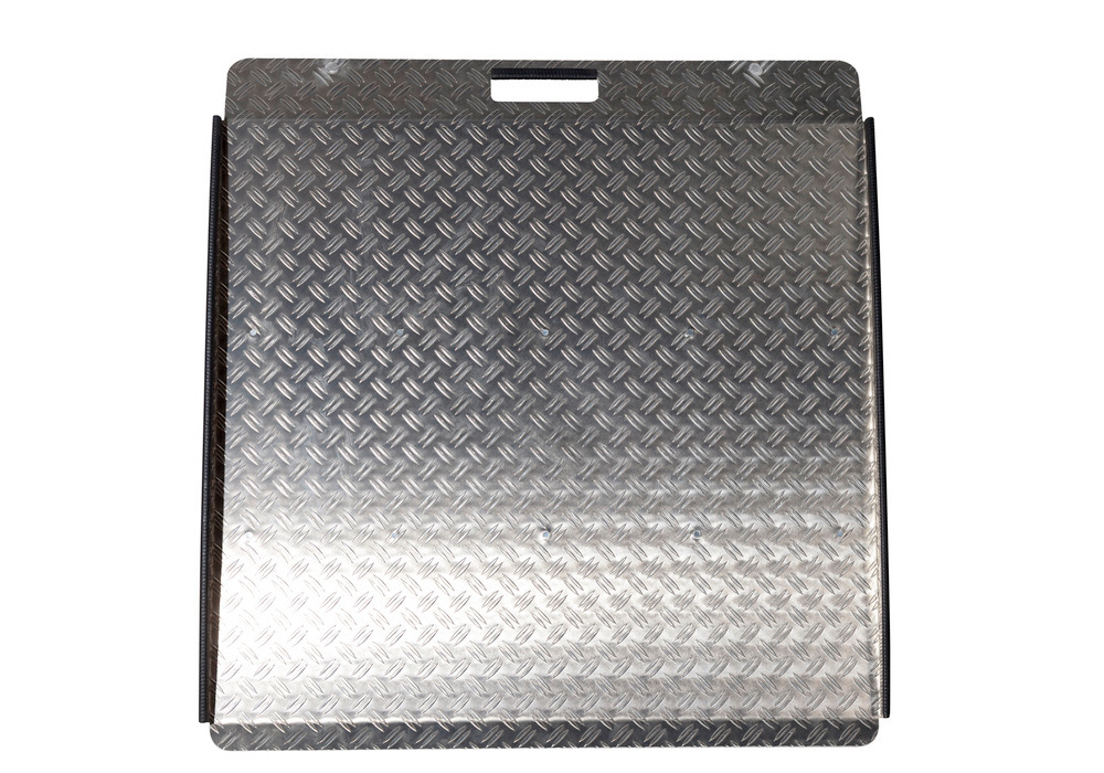 Aluminium oprijplaat, B 908 x D 933 mm, voor gasflessenopslag met vloerbevestiging - 6