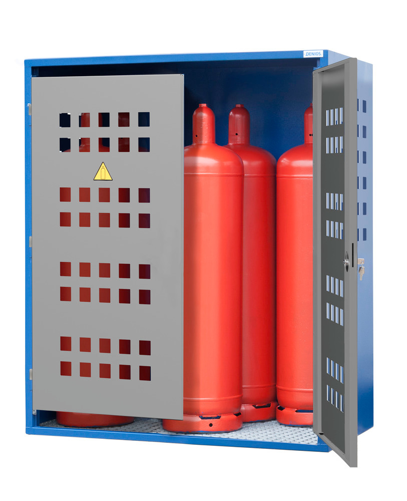 Gas cylinder cabinet Model LB 6, for 6 x 33 kg cylinders or 12 x 11 kg cylinders, 2-wing door - 1