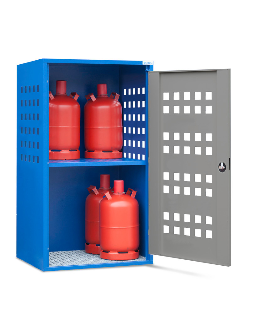 Gas cylinder cabinet Model LB 4, for 4 x 33 kg cylinders or 8 x 11 kg cylinders, 1-wing door - 1