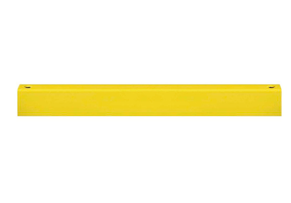 Safety barrier rail crossbar, yellow hot-dip galvanised, for setting in concrete, incl. screws, 1000 - 1