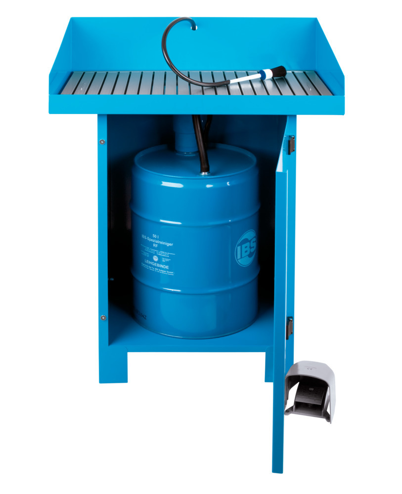 Teilewaschgerät F2 mit Anschluss für ein Fass à 50 Liter Kaltreiniger,  fahrbar