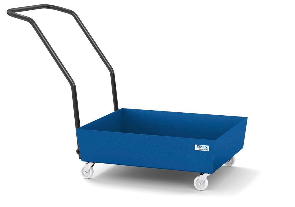 Spill Cart - 1 Drum Capacity - Painted Steel Construction - No Grating - Secure Storage - 1