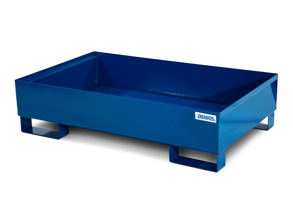 Spill Containment Pallet - 2 Drum Capacity - No Grating - Forklift Access - Painted Steel - 2