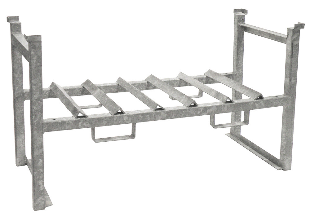 Drum Rack - 3 Drum Capacity - Stackable - Forklift Accessible - Galvanized Steel Construction - 1