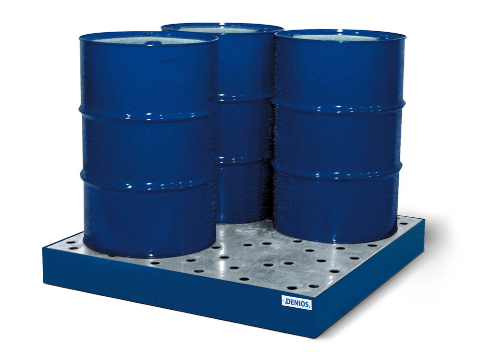 Spill Sump - 4 Drum Capacity - With Platform - Painted Steel Construction - Secure Storage - 1