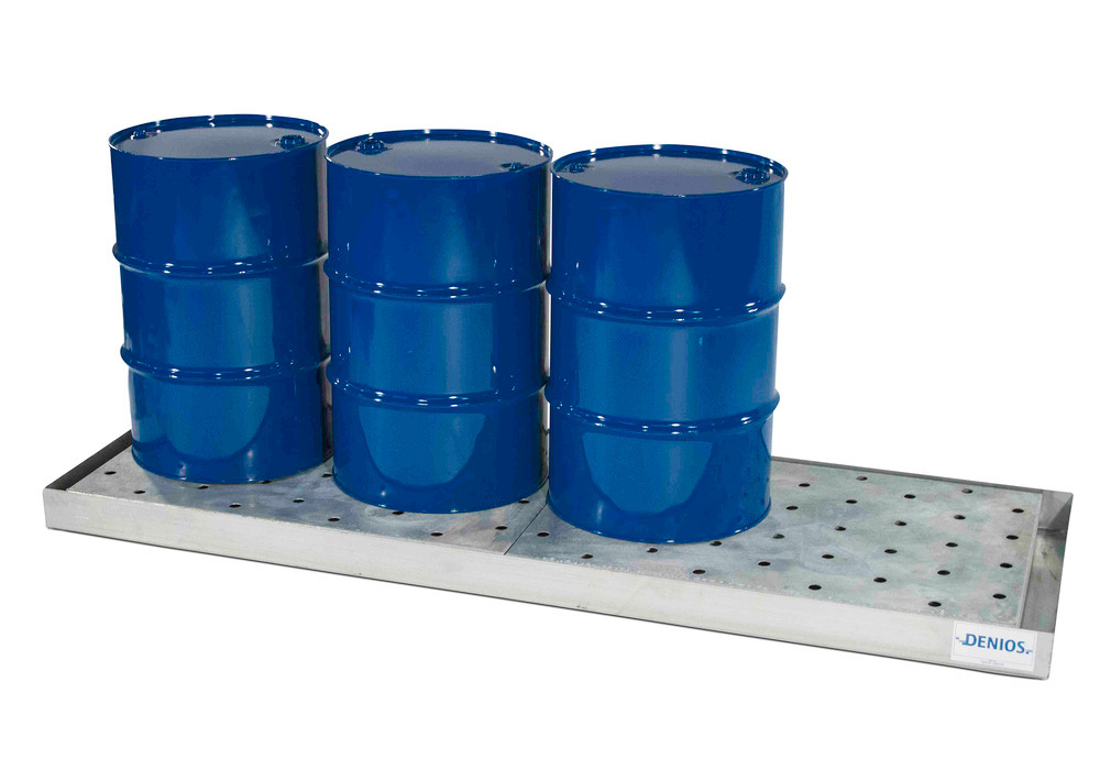 Spill Sump - 4 Drum Inline Capacity - With Platform - Galvanized Steel - Secure Storage - 3