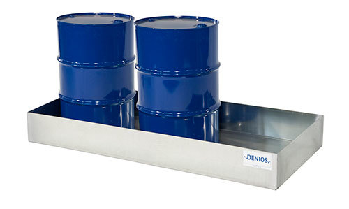 Spill Sump - 3 Drum Capacity - No Platform - Galvanized Steel Construction - Secure Storage - 1