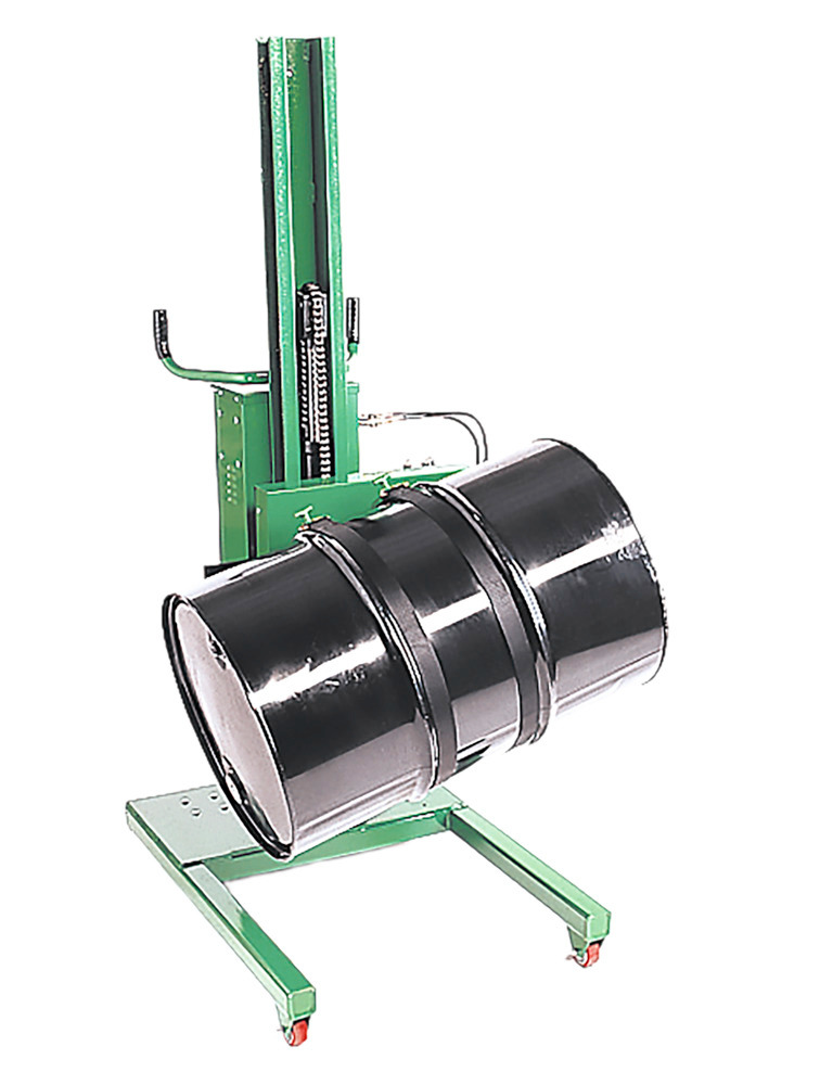 Drum Lifter & Rotator - Battery Powered - Steel Construction - Poly Wheels - Green - 1