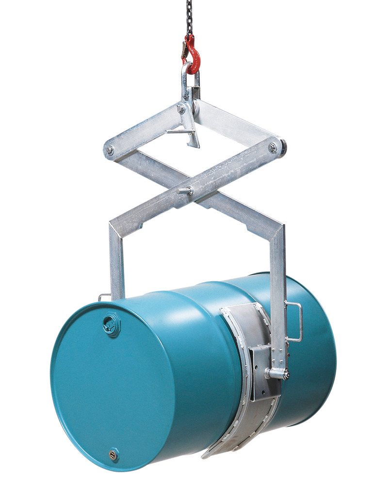Drum Lifter - Vertical and Horizontal Combination Action - Steel Construction - Powder Coated - 1