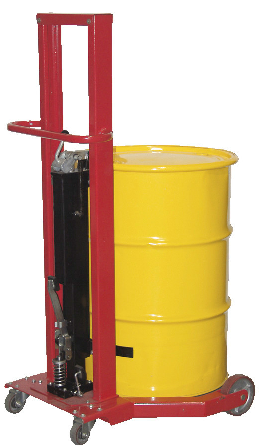 Hydraulic Drum Caddy - Lift 30 or 55-gallon Drums - Compact Profile - 500 lbs Load Capacity - 1