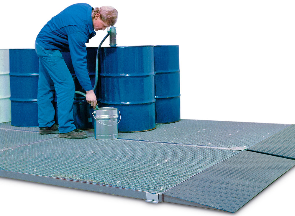 2" Galvanized Steel Spill Containment Decking - 5' x 6' - Easily Installed - 1