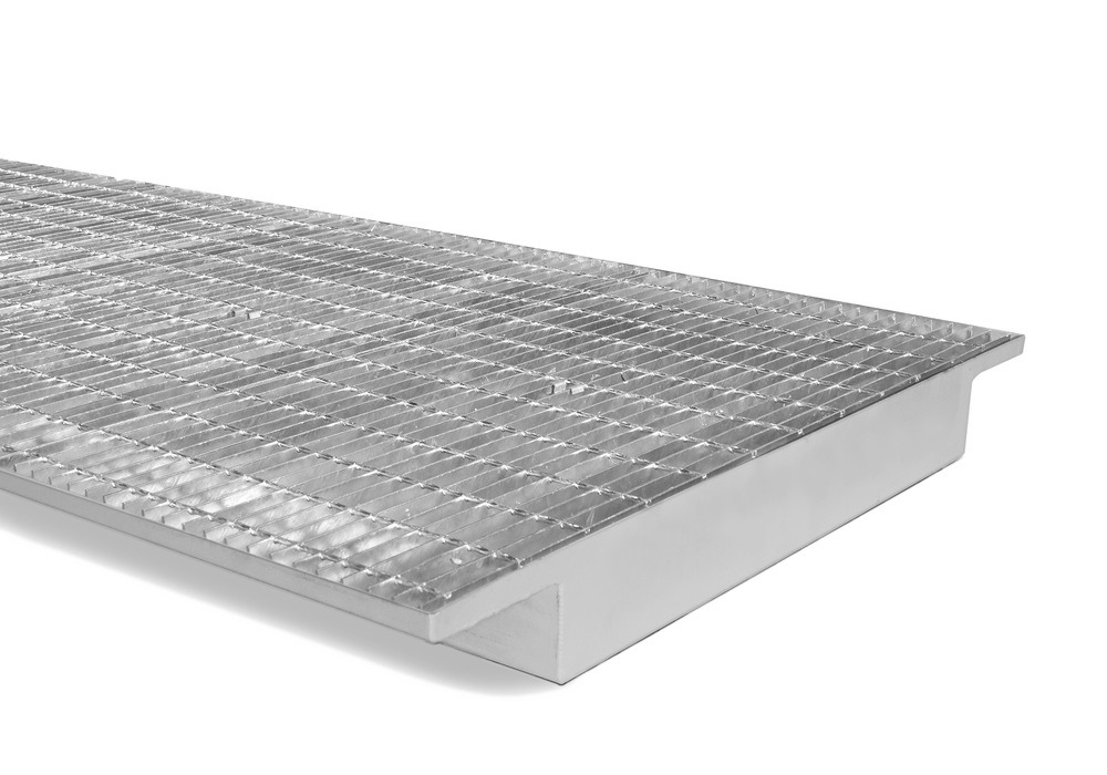 Galvanized Sump Insert for Pre-Existing Pallet Rack System - 96" x 36" - 58 gal Sump Capacity - 2