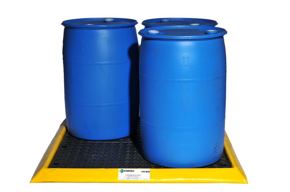 Flexible Spill Containment Sump - For 4 Drum - with Grating - 24 Gallon Sump Capacity - 5760-YE-G - 1