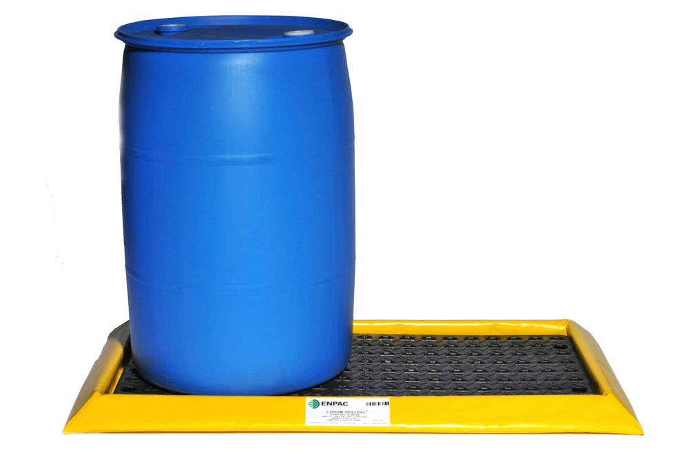 Drum SpillPal Flexible Spill Deck - For 2 Drum - with Grating - 15 Gallon Sump Capacity - 5755-YE-G - 2