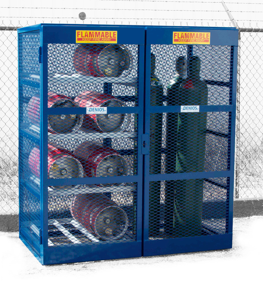 Gas Cylinder Storage & Gas Bottle Storage - 8 Bottles - 5 to 10 Cylinders - Open Steel Mesh - 1