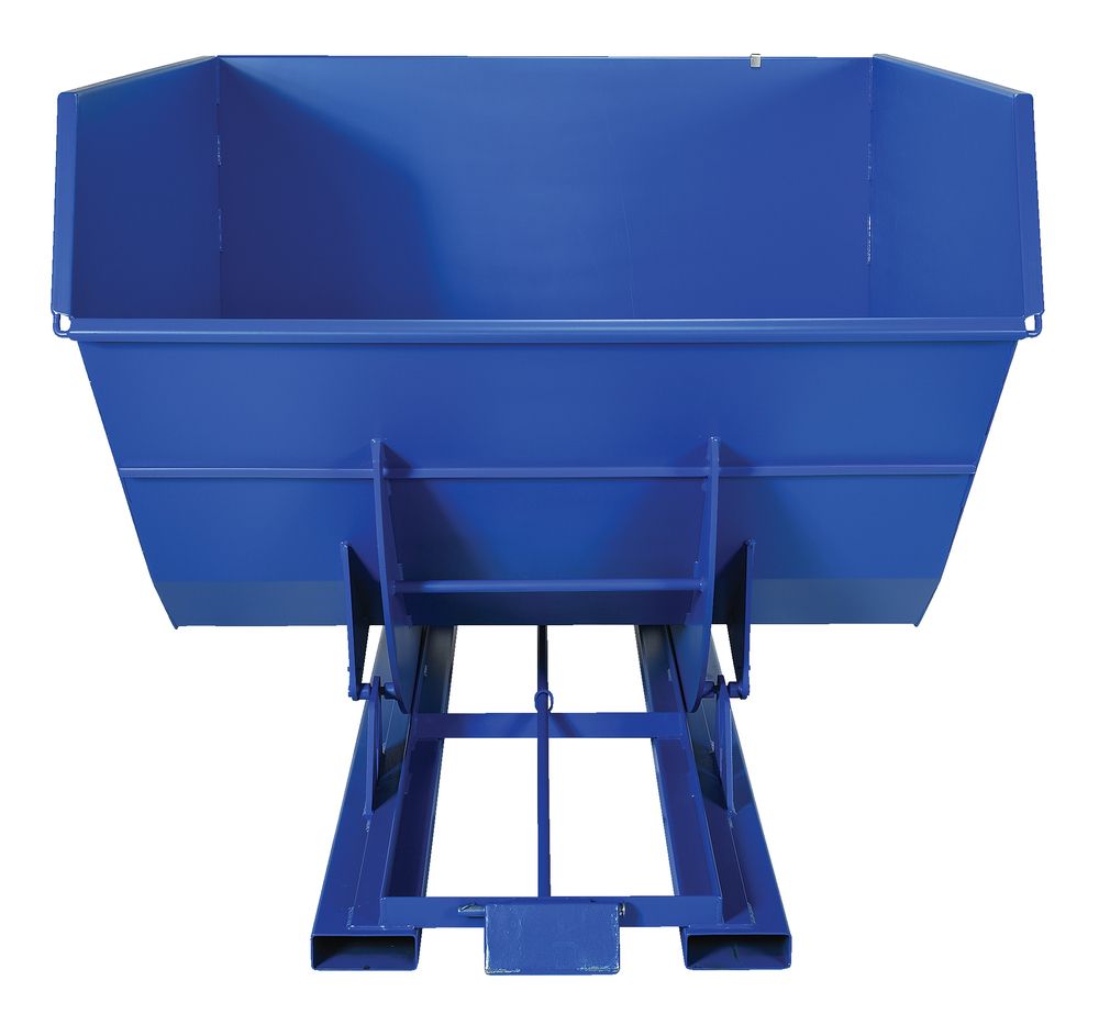 Self-Dumping Hopper - Heavy-Duty Steel Construction - Stackable - 4 cu yard - 6k - Blue - 3