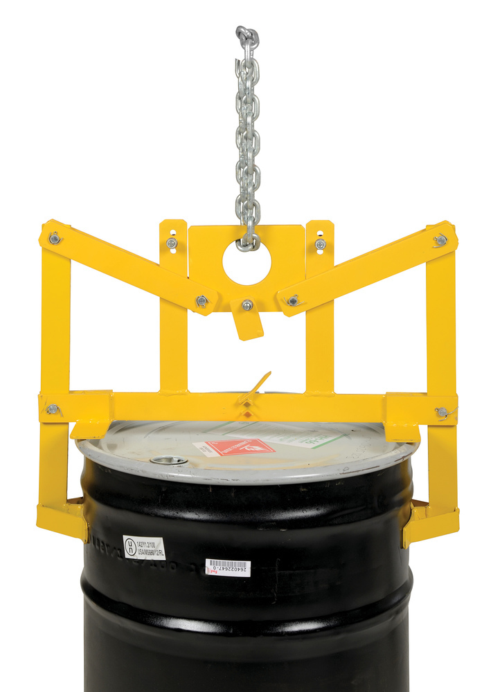 Vertical Drum Lifter - 1000 lbs Capacity - Steel Construction - Yellow - 4