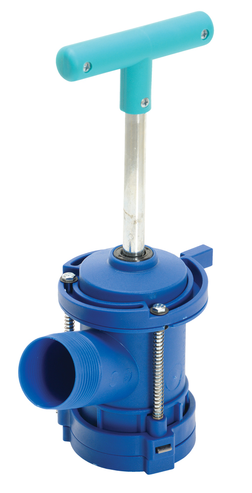 Horizontal Drum Tap - 2 In Bung Size - Empty Drum Contents - Nitrile Rubber Seal - Blue - 2