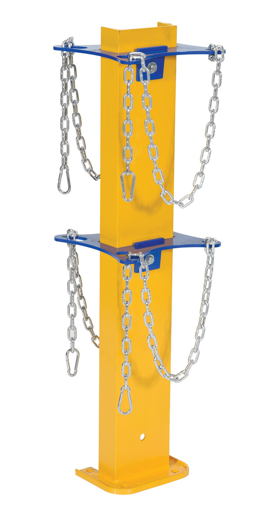 Cylinder Stand - Storage in Vertical Position - Pre-Drilled Mounting Holes - Powder-Coated Yellow - 1
