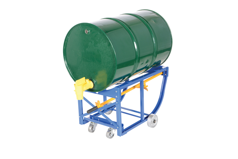Rotating Drum Cart - Steel Wheels - 800 lbs Capacity - Steel Construction - Blue - 16