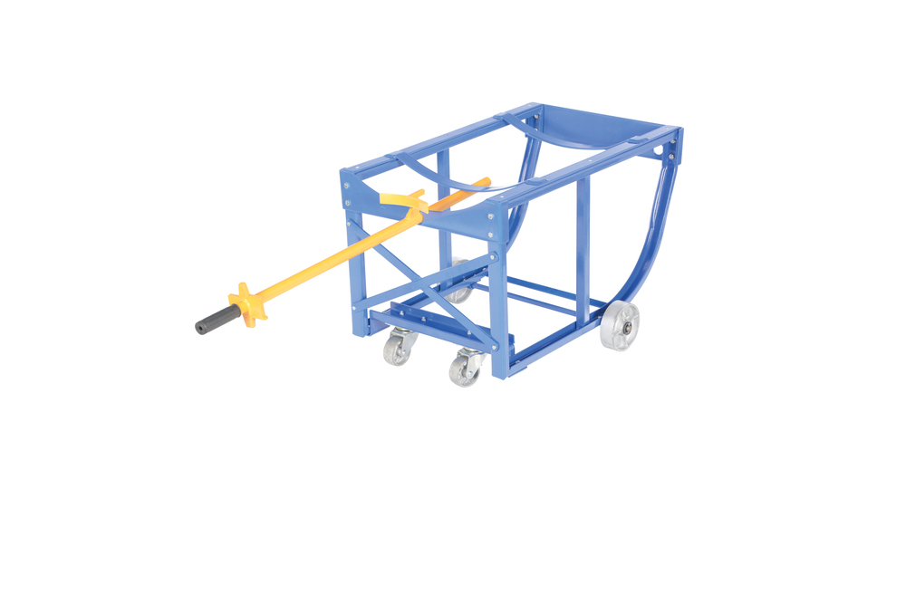 Rotating Drum Cart - Steel Wheels - 800 lbs Capacity - Steel Construction - Blue - 9