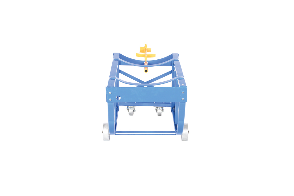Rotating Drum Cart - Steel Wheels - 800 lbs Capacity - Steel Construction - Blue - 6
