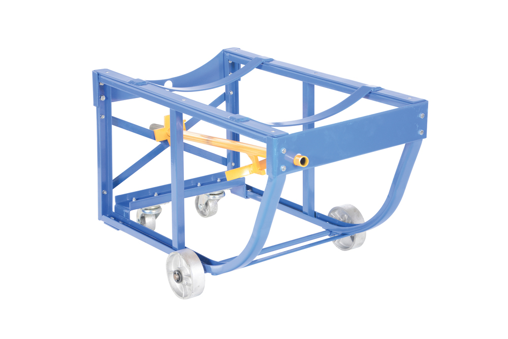 Rotating Drum Cart - Steel Wheels - 800 lbs Capacity - Steel Construction - Blue - 5