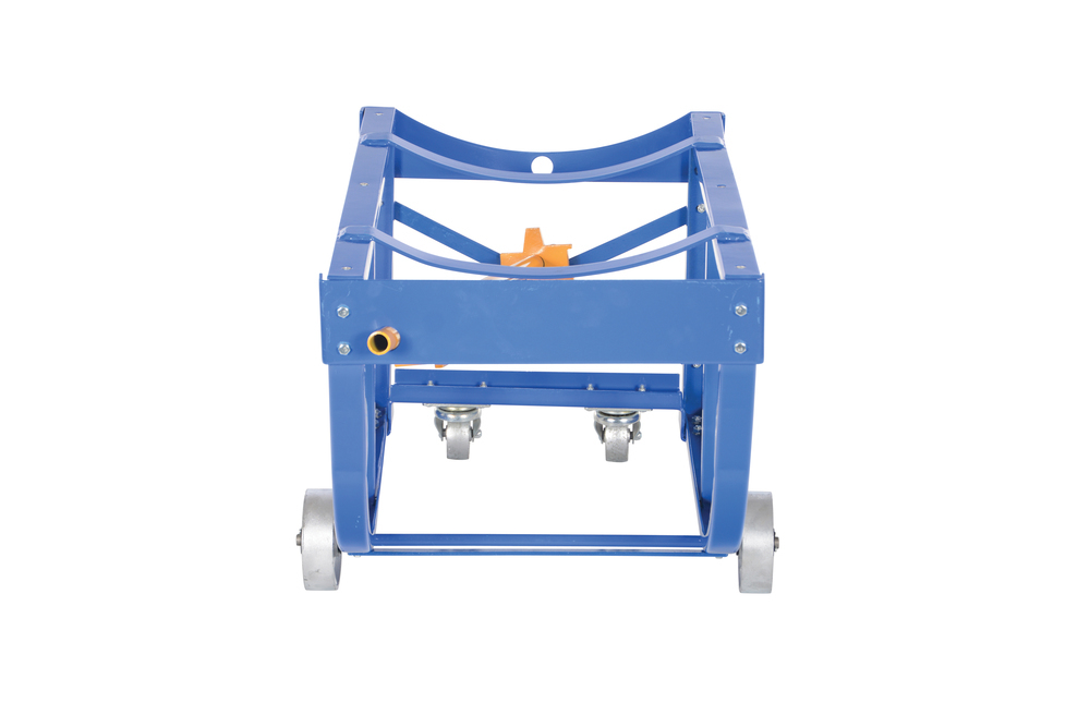 Rotating Drum Cart - Steel Wheels - 800 lbs Capacity - Steel Construction - Blue - 3