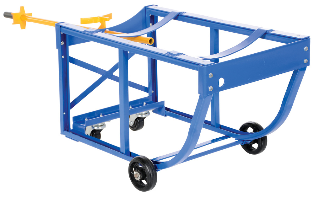 Rotating Drum Cart - Poly - 800 lbs Capacity - Steel Construction - Blue - 1