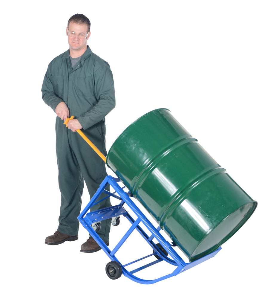 Rotating Drum Cart - Polyolefin - 800 lbs Capacity - Steel Construction - Blue - 5