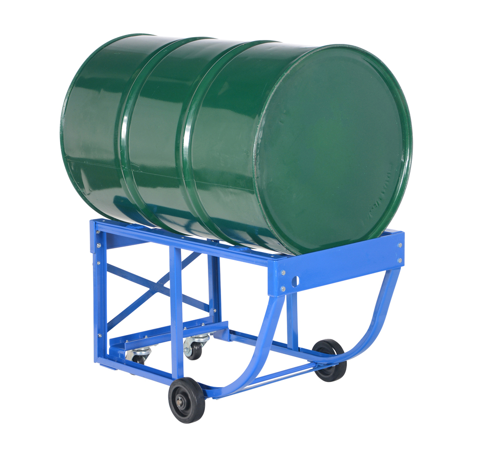 Rotating Drum Cart - Polyolefin - 800 lbs Capacity - Steel Construction - Blue - 4