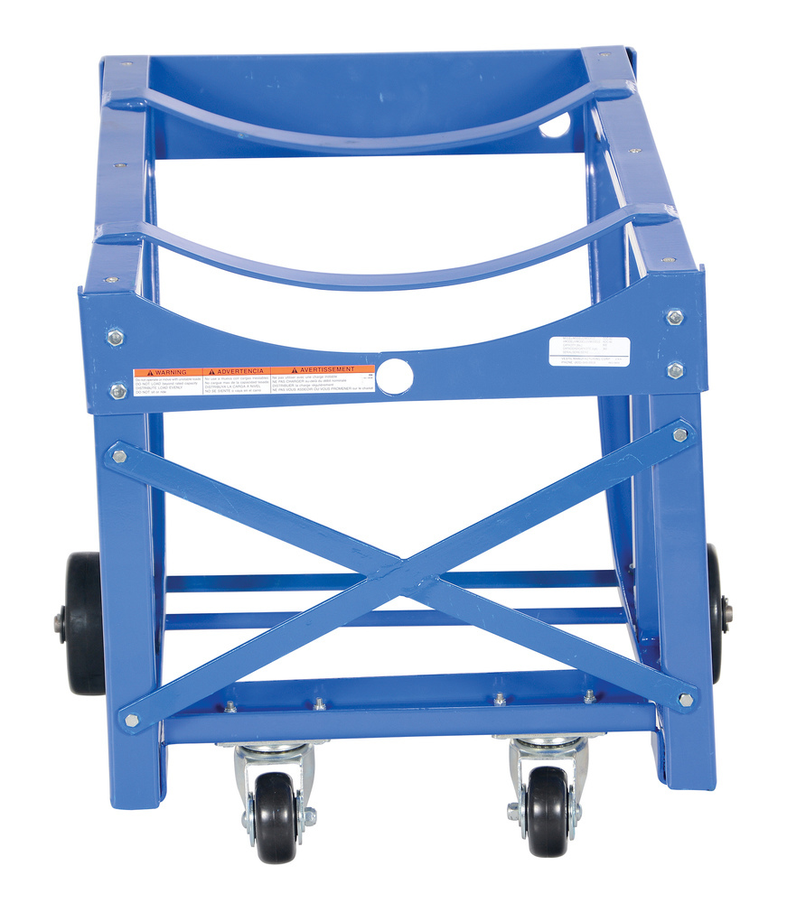 Rotating Drum Cart - Polyolefin - 800 lbs Capacity - Steel Construction - Blue - 3