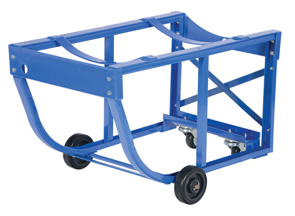 Rotating Drum Cart - Polyolefin - 800 lbs Capacity - Steel Construction - Blue - 1