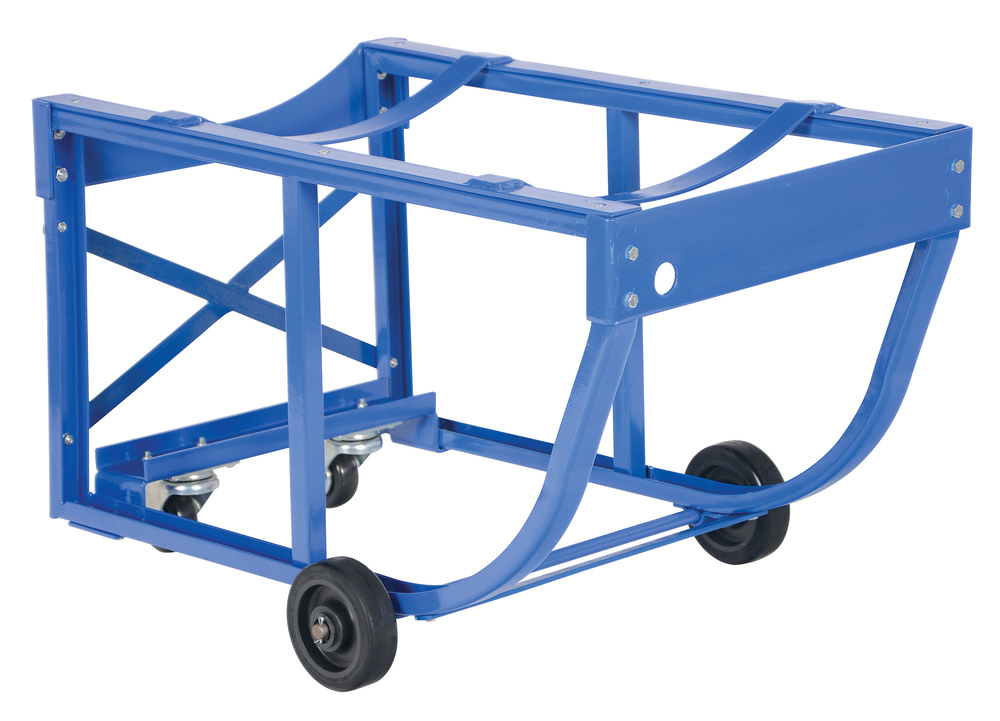 Revolving Drum Cart - 1000 lbs Capacity - Dual Drums - Steel Construction - Powder-Coated Blue - 1