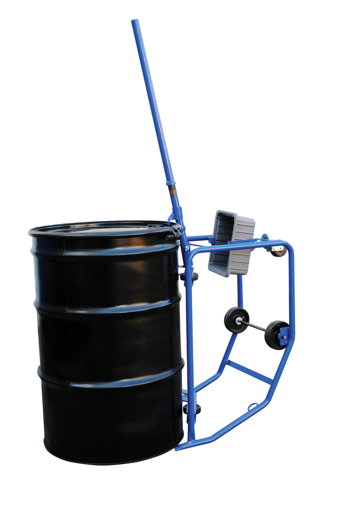 Revolving Drum Cart - 600 lbs Capacity - Dual Drums - Steel Construction - Powder-Coated Blue - 4