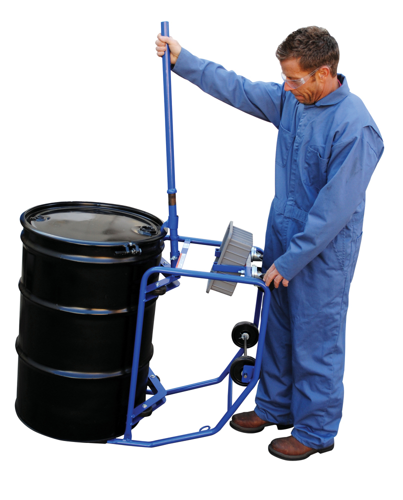 Revolving Drum Cart - 600 lbs Capacity - Dual Drums - Steel Construction - Powder-Coated Blue - 3