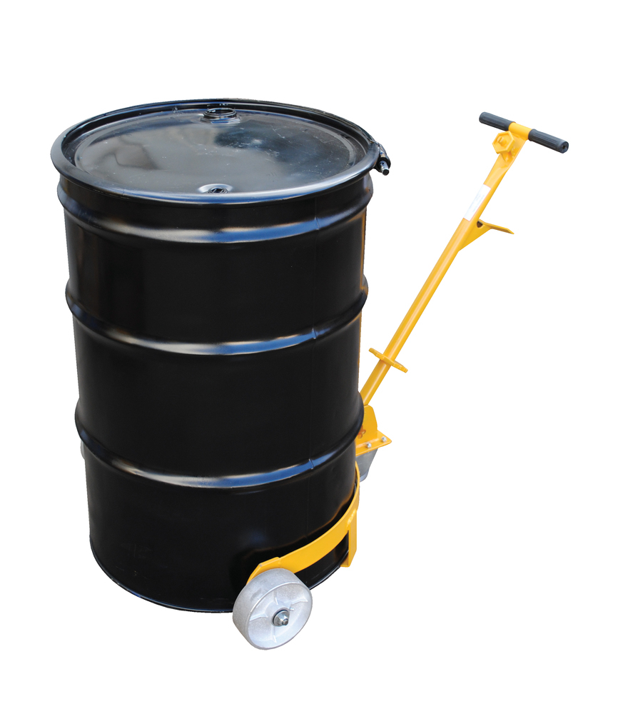 Drum Caddie - Low Profile - Cast Iron - Transport Drums or Pails - Yellow - 4