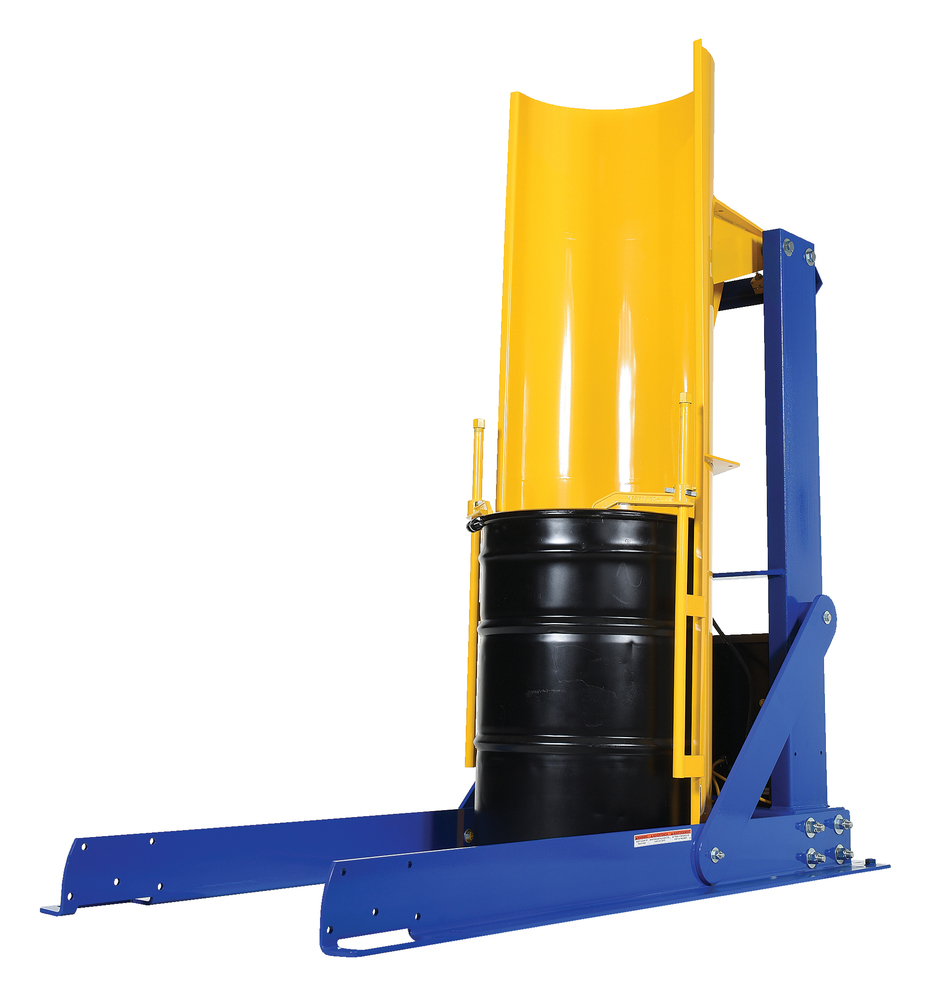 Hydraulic Drum Dumper - .75K 60 in - Stationary - Steel - for Plastic, Steel or Fiber Drums - 5